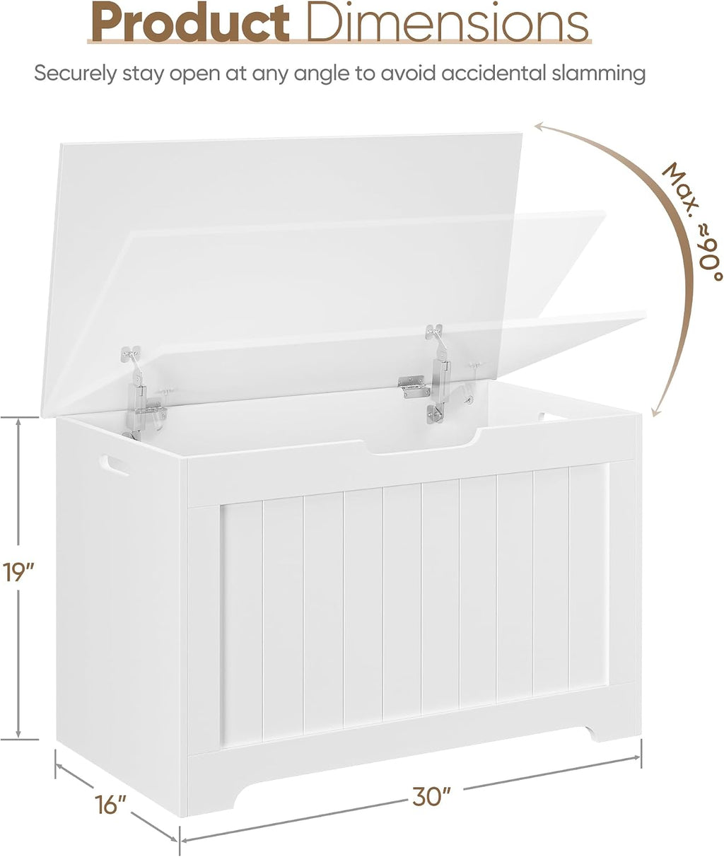 storage chest with flip-top lid, large wood trunk on a desk or shelf