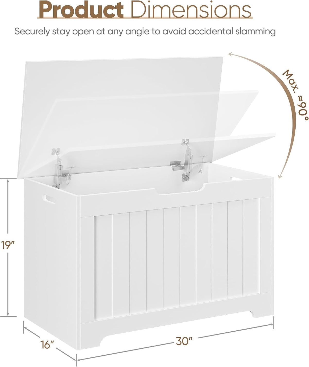 storage chest with flip-top lid, large wood trunk on a desk or shelf