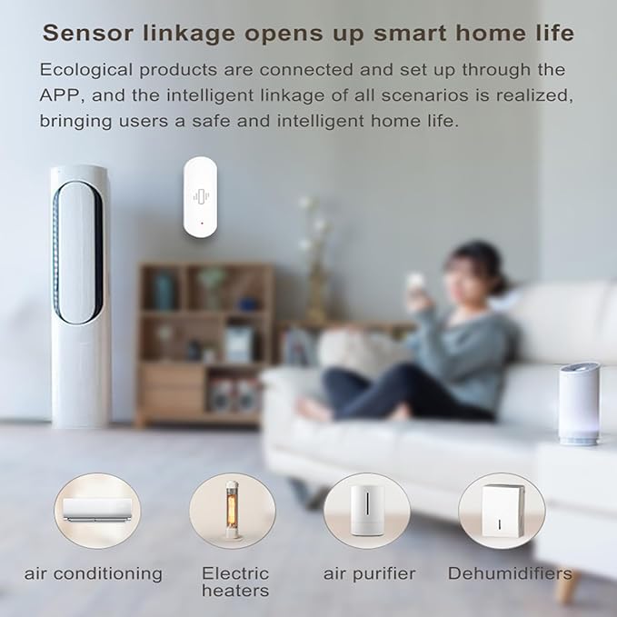 Smart Vibration Sensor: Wireless Glass Break Detector, WiFi Door Sensor (4-Pack)