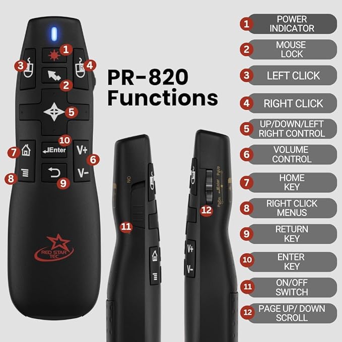 PR-820 Wireless Presentation Clicker