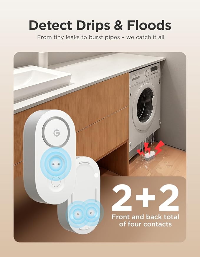 GoveeLife Upgraded Smart Water Leak Detector 1s (4 Pack)