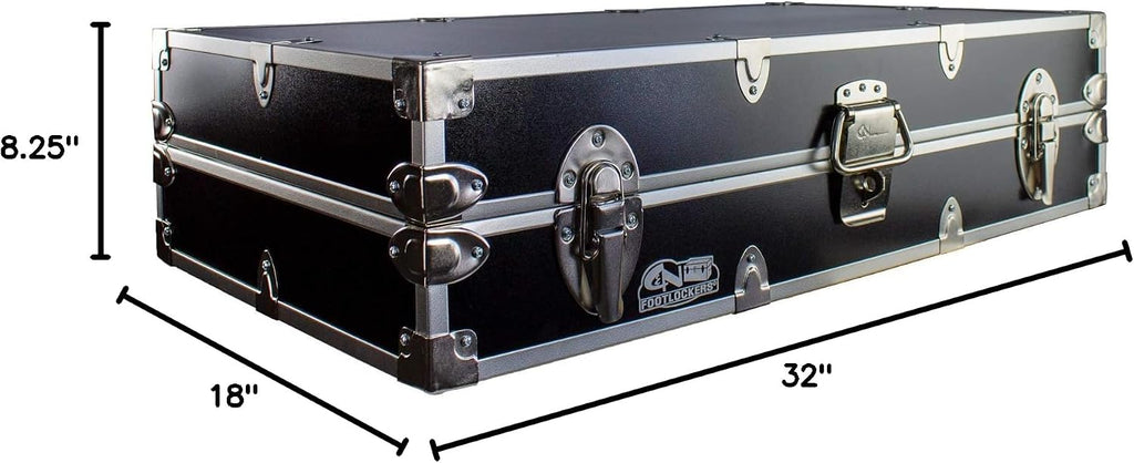 c&n footlockers college dorm room under bed showing dimensions