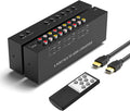 Arector 6 Port RCA to HDMI, 1080P/720P 6 Way AV to HDMI Converter Composite