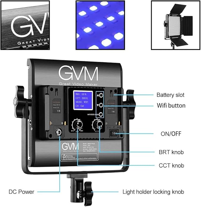 GVM RGB LED Video Lighting Kit, 800D Studio Video Lights (3 Packs)