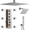 KATAIS Tempreature Display Shower System Brushed Nickel Shower Faucet Set