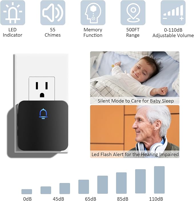 Wireless Door Chimes When Door Open Entry