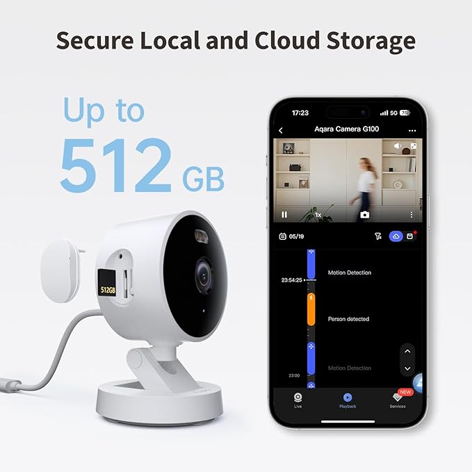 Aqara G100, 2K Indoor/Outdoor Security Camera, HomeKit Secure Video, 2-Way Audio