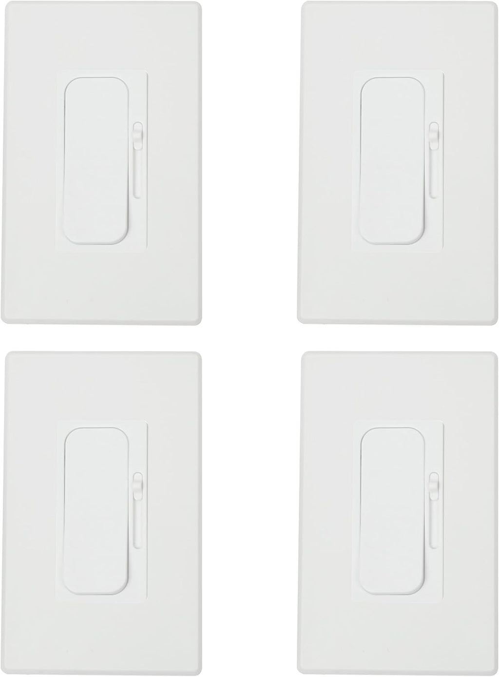 Sunlite LED Wall Rocker Style, Slide Bar Triac Dimmer Switch, Screwless Wall (4 Pack)
