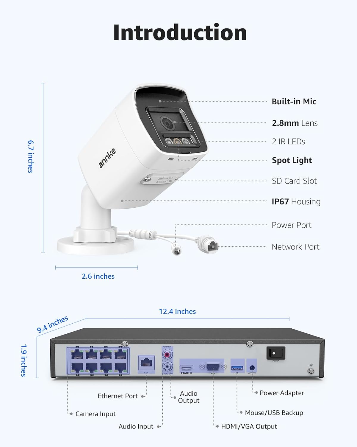 ANNKE 8CH 12MP PoE Security Camera System, Smart Dual Light, 2TB HDD