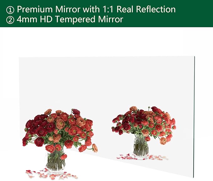 Mirrorons Large Mirror 60" x 28", Modern Rectangle Bathroom Mirror