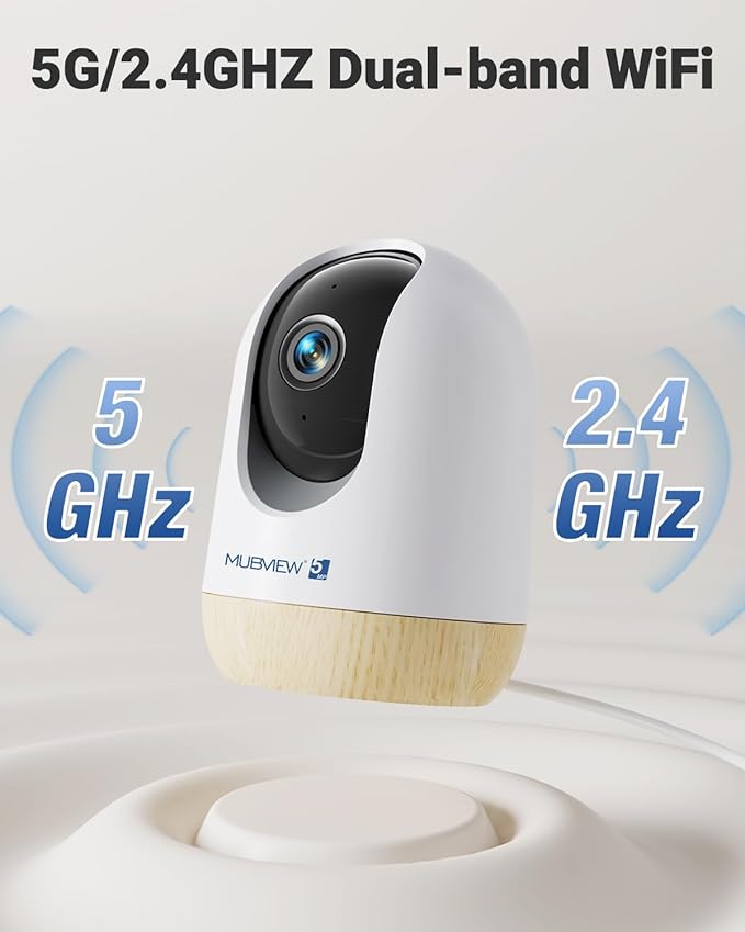 MUBVIEW 5MP Indoor Security Camera, 5/2.4G WiFi Cameras (4-Pack)