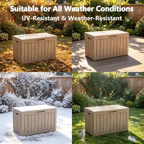 ROJIK Waterproof Deck Box Durable Outdoor Storage Box