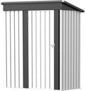 GUNJI 5 x 3 FT Outdoor Metal Storage Shed, Outside Garden Shed with Lockable Door, Waterproof Tool Shed for Backyard, Patio, Lawn (White)