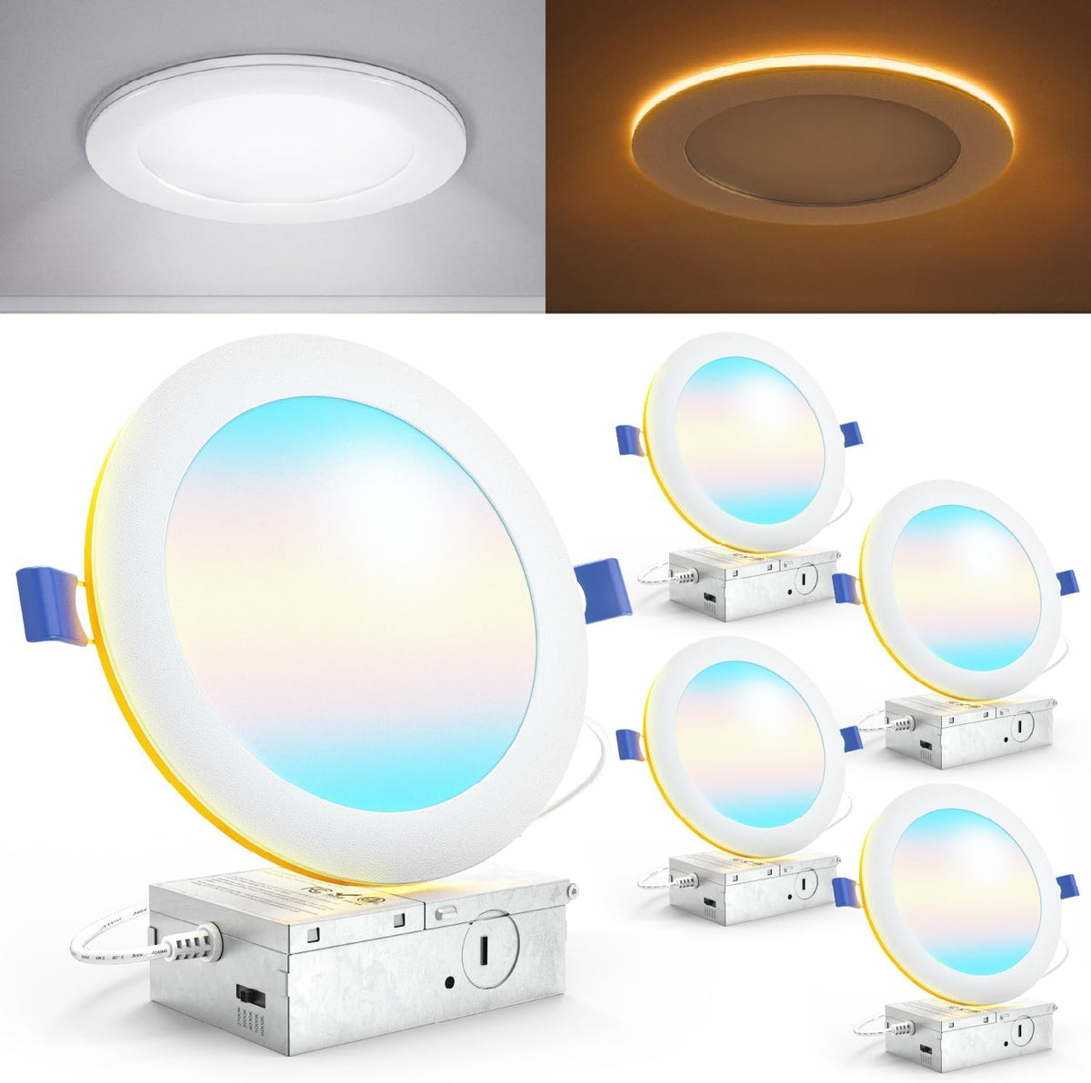 Sunco 6 Inch LED Recessed Light (4 Pack)