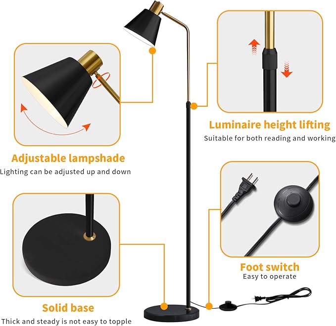 Dimmable Black Vintage Floor Lamps