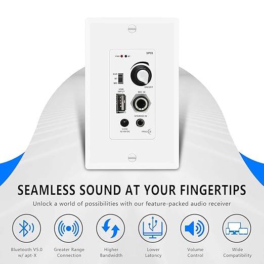 PNWCZ in Wall Audio Control Amplifier Receiver Compatible