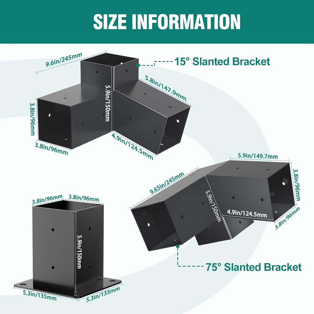 pergola brackets, 75° pergola brackets 15° corner bracket on a desk or shelf