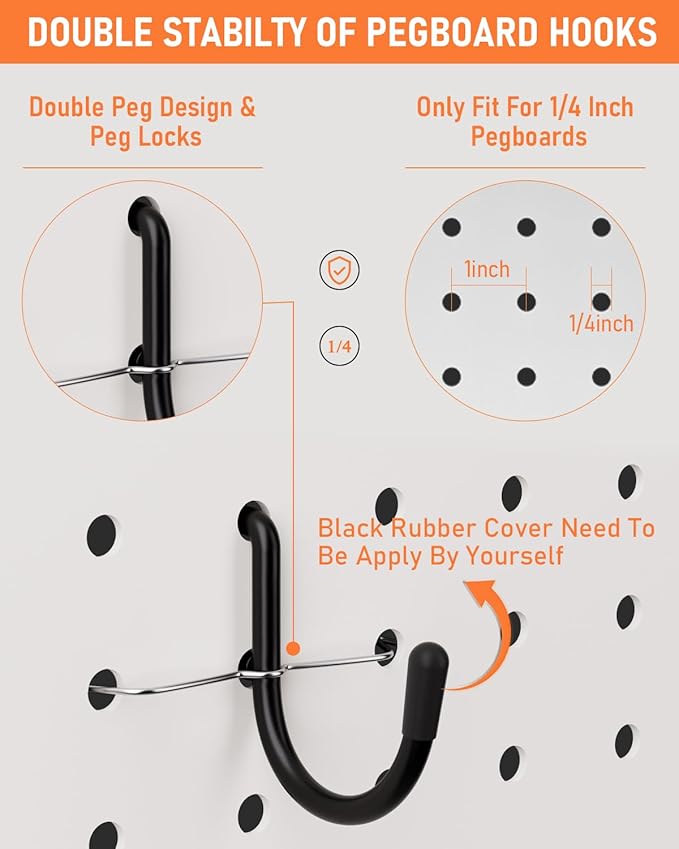 INCLY 276PCS Extra Thick 1/4" Pegboard Accessories Organizer Kit, Heavy Duty
