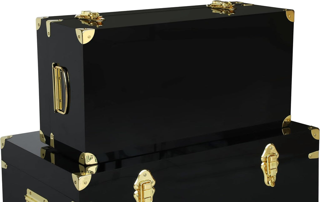 vixdonos acrylic storage chest decorative trunk set of, close-up detail