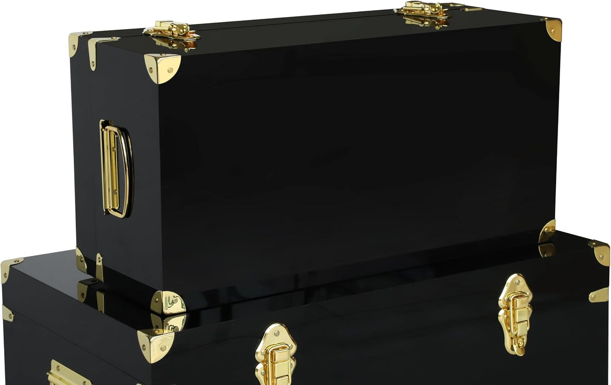 vixdonos acrylic storage chest decorative trunk set of, close-up detail