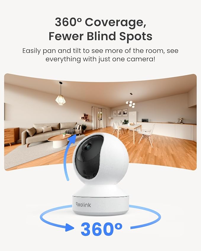 REOLINK Home Security Camera System, 4MP HD Plug-in Indoor WiFi 6 Pan Tilt Pet (2 Pack)