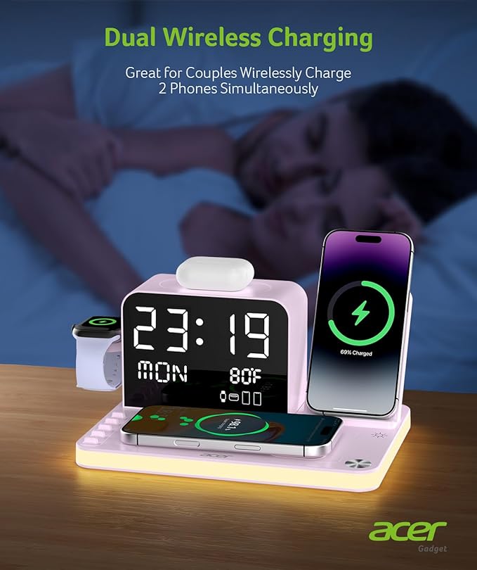 Acer 7-in-1 Wireless Charging Station - 30W Fast Wireless Charger