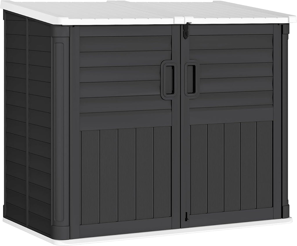 greesum outdoor trash can storage shed, 34 cu.ft on a desk or shelf