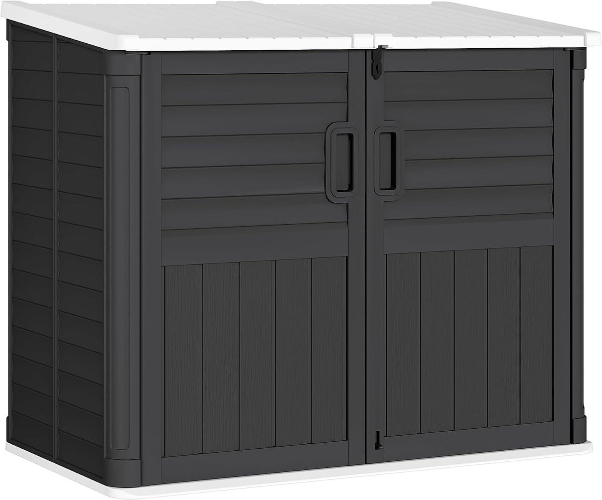 greesum outdoor trash can storage shed, 34 cu.ft on a desk or shelf
