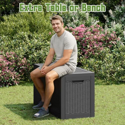 KAMABOKO Outdoor Storage Box, 70 Gallon Deck Box Outdoor Waterproof