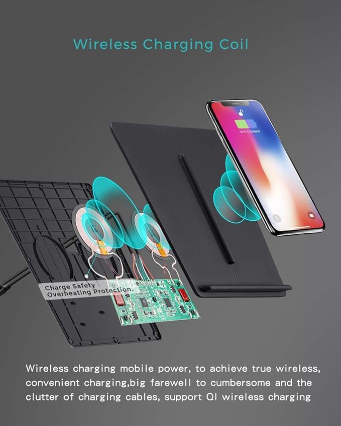 TAPTES Wireless Charger for Tesla Model 3 2017 2018 2019 2020, Dual Phone