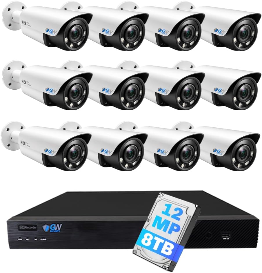 GW Security 32 Channel 12MP Face/Human/Car Detection Security Camera System