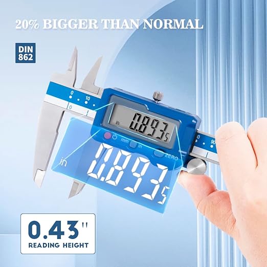 Dasqua 8”/200mm Digital Caliper, Stainless Steel Precision Measuring Tool