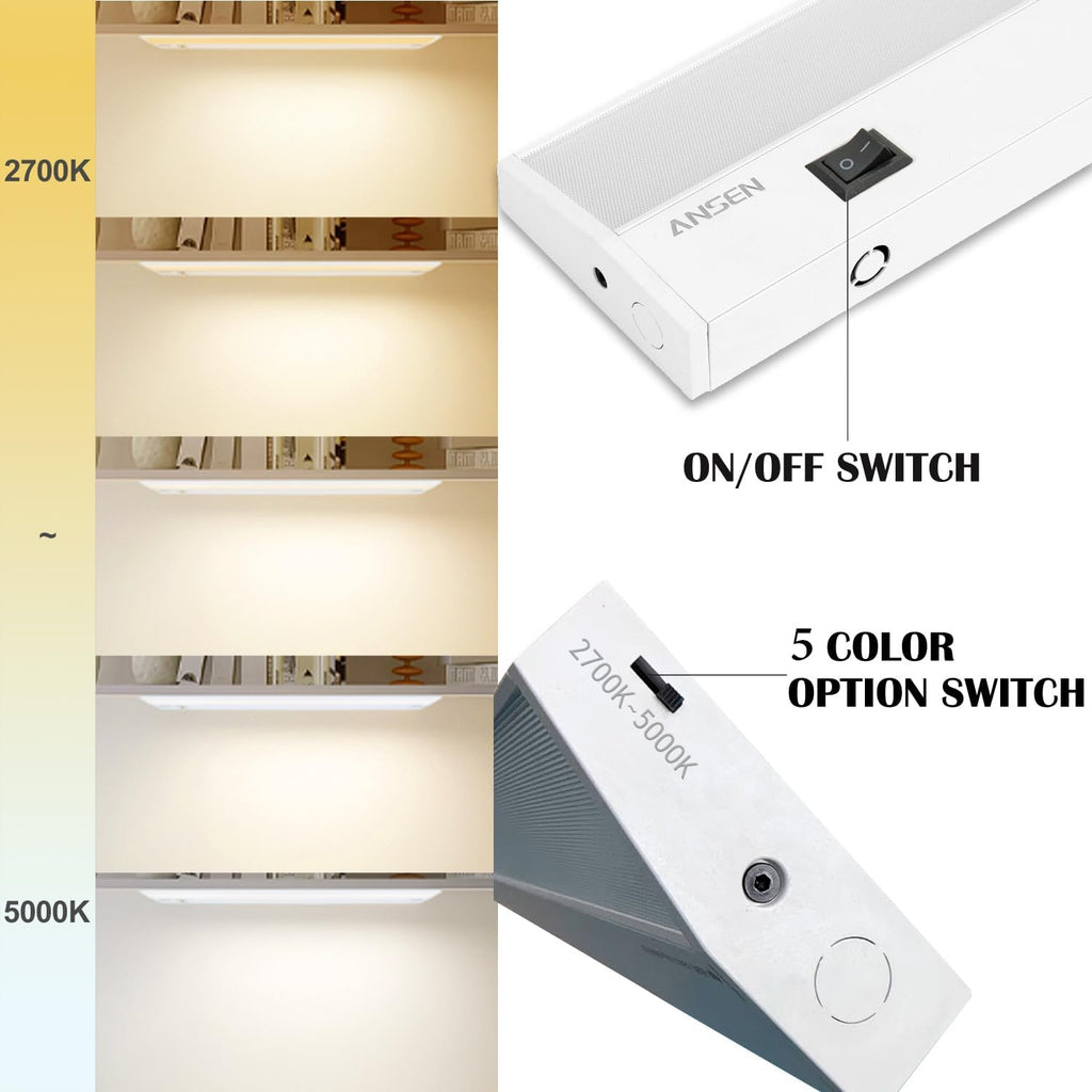 ansen 3packs of under cabinet lights showing dimensions