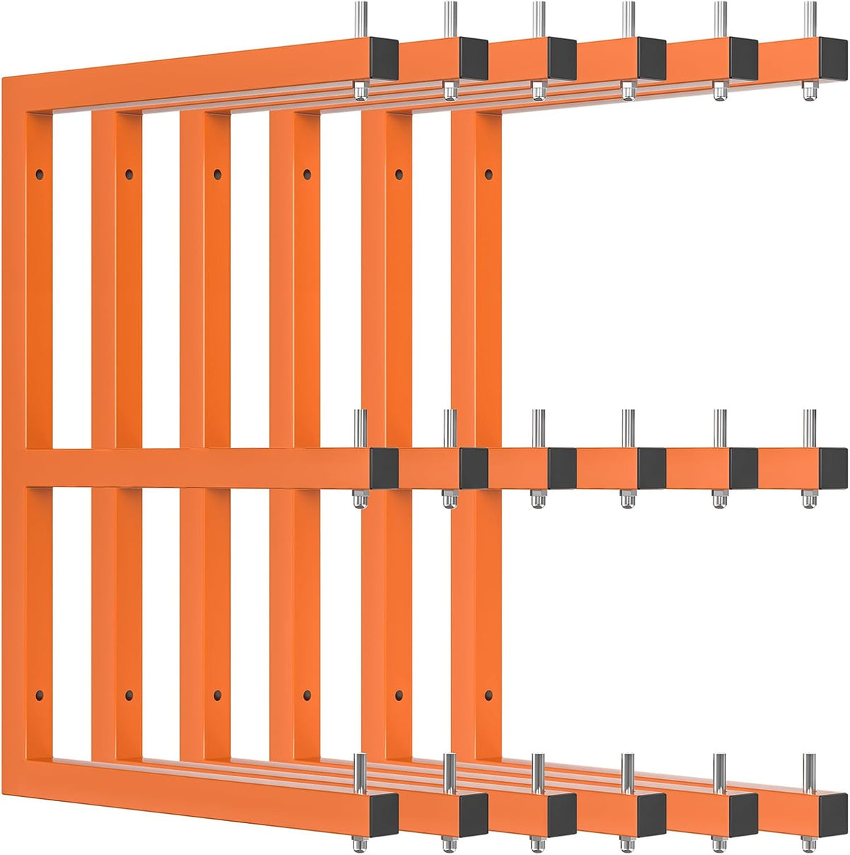 6 Pack Lumber Storage Rack, 9 Level Lumber Rack Wall-Mounted, 1980 lb
