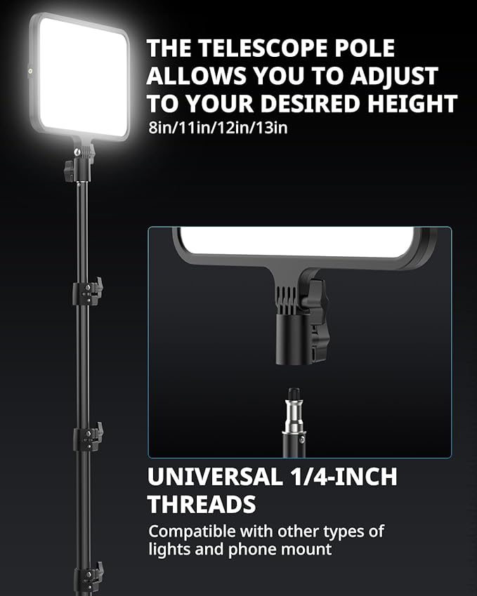 UBeesize 2 Pack LED Video Light Kit, Photography Lighting, Podcast Lighting