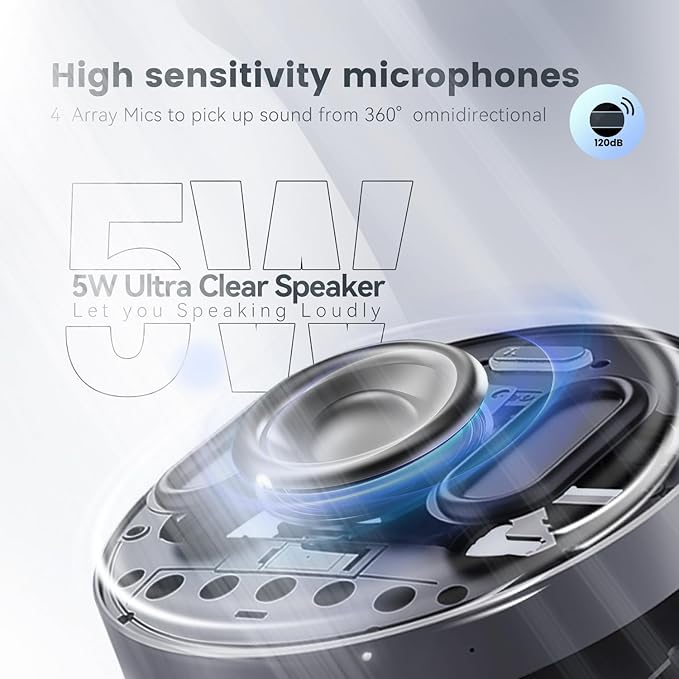 TONGVEO 2-in-1 Conference Speaker and Microphone, Daisy Chain Wireless