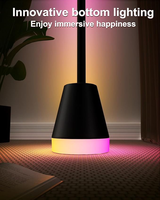 Keepsmile Smart RGB LED Corner Floor Lamp, Bright Tall Standing Lamps (2 Pack)