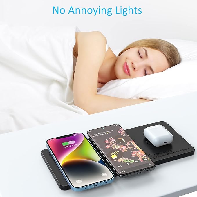 Wireless Charging Pad, ZealSound Ultra-Slim Triple Charger Station