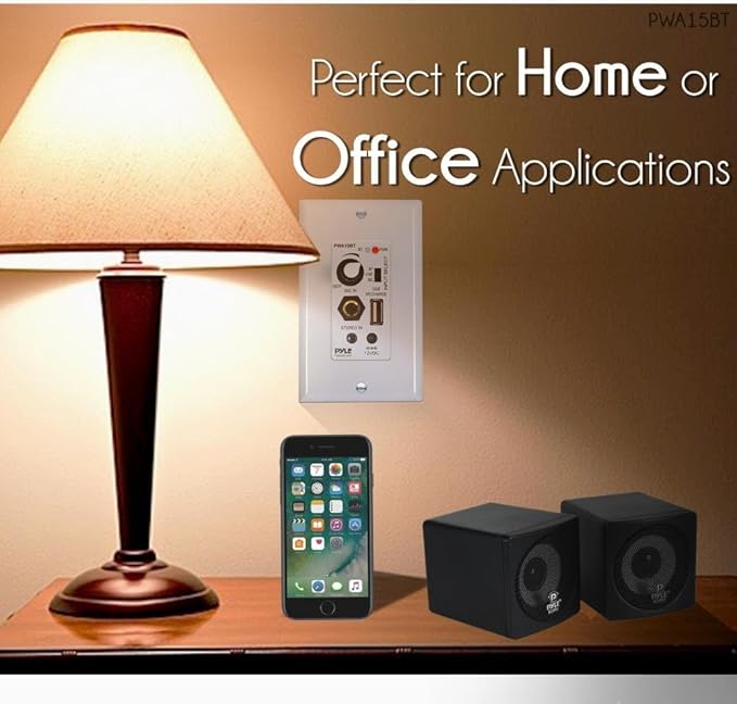 Pyle Wireless BT Receiver Wall Mount - 100W In-Wall Audio Control Receiver w/