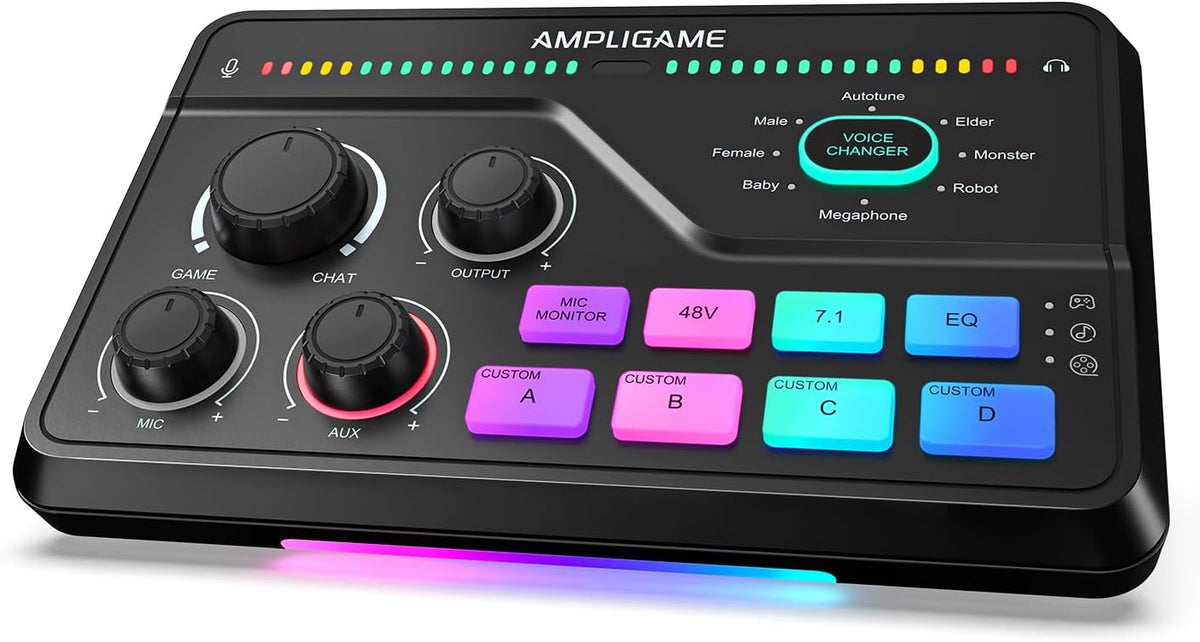 Fifine Gaming Mixer for Voice Chat and Streaming- 7.1ch Surround Sound