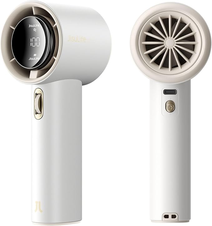 JISULIFE Portable Handheld Fan, Speed Adjustable Turbo Mini and 3600mAh Battery