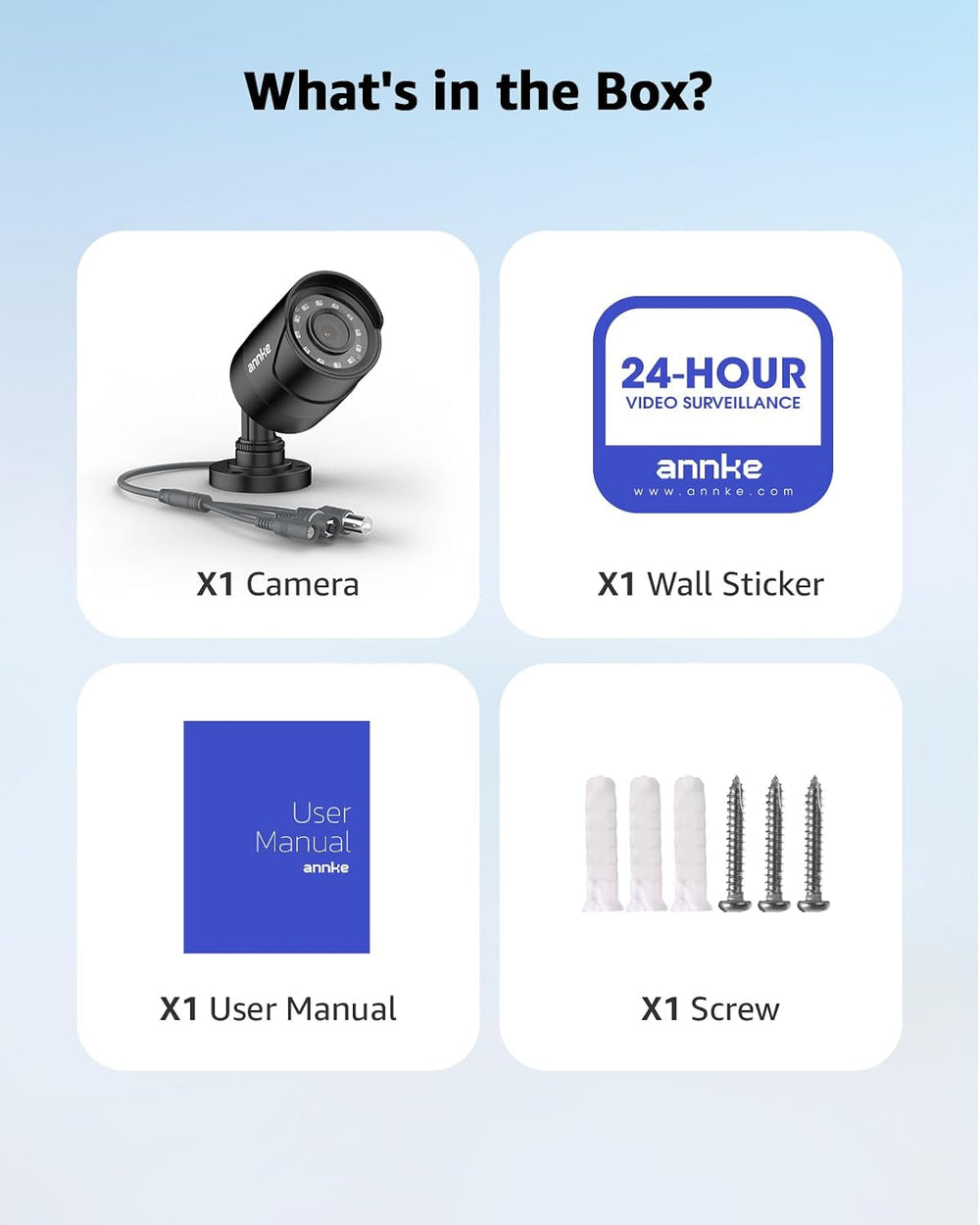 ANNKE 1080p Security Camera 4-in-1 CCTV Bullet Wired Cam, AHD/TVI/CVI/CVBS