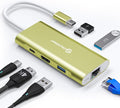 UtechSmart USB C Hub, USB C Ethernet Multiport Adapter, 6 in 1 USB C to HDMI