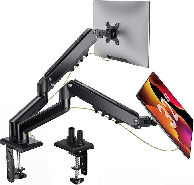 SIAGO Dual Monitor Stand, 15 to 32 Inch Monitor Arm, Adjustable Monitors Mount