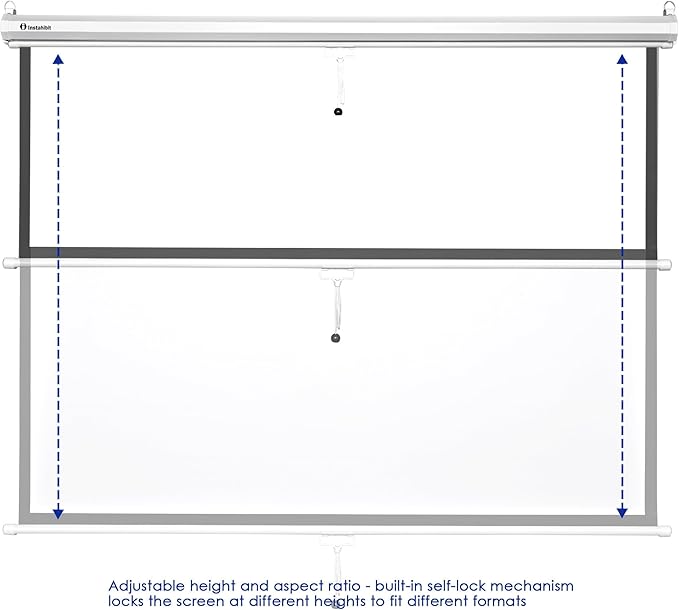Instahibit 72" Projection Screen Pull Down 4:3 4K HD Manual Retractable