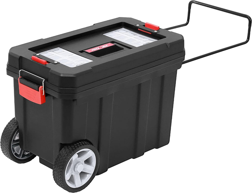 MAXPOWER Rolling Tool Box with Wheel, Lockable Deep Tool Box