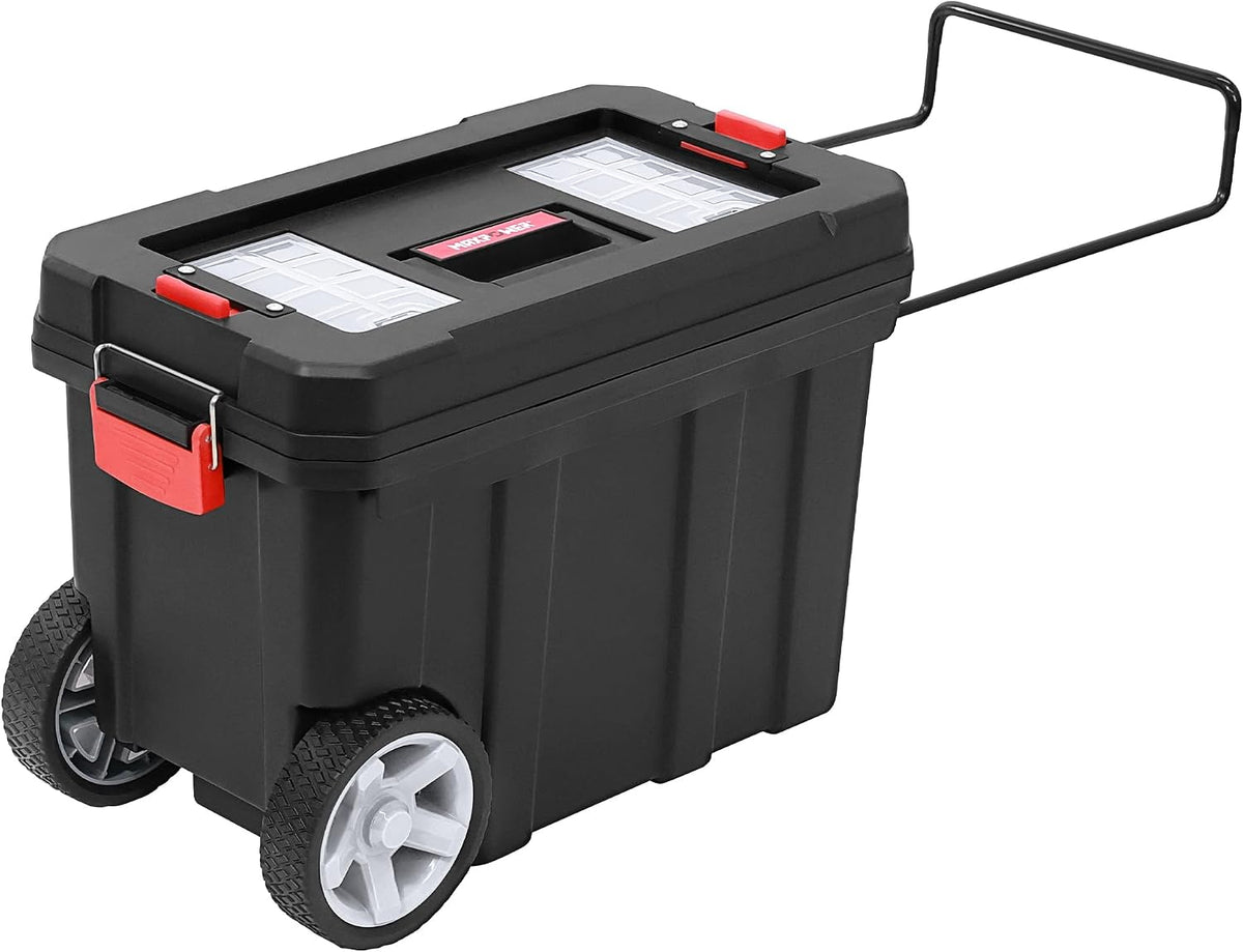MAXPOWER Rolling Tool Box with Wheel, Lockable Deep Tool Box