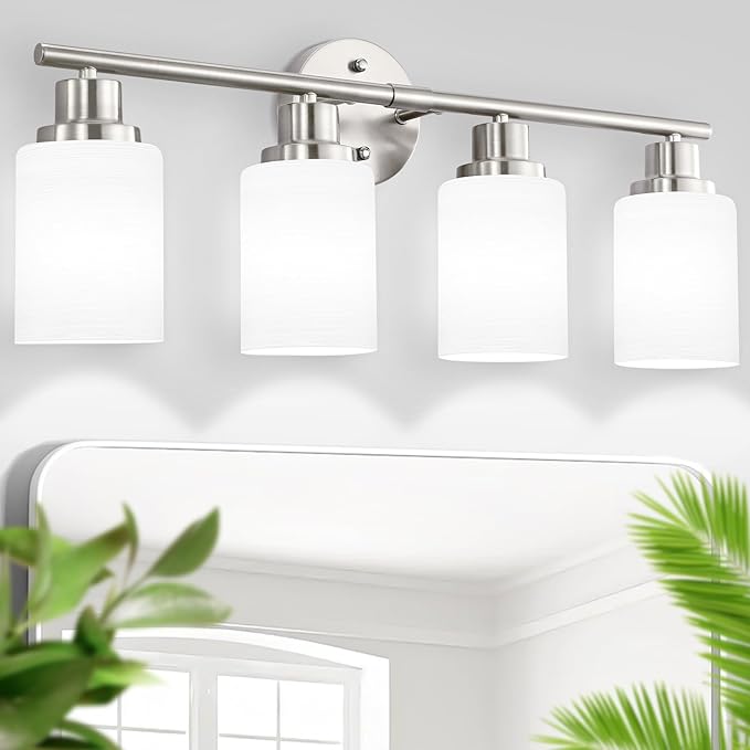 Guliaofo 4-Light Brushed Nickel Vanity Lights