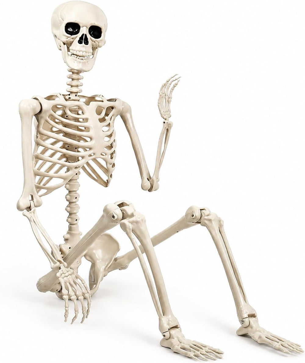 Halloween Skeletons Decorations Outdoor - 5.4FT Life Size Posable Skeletons