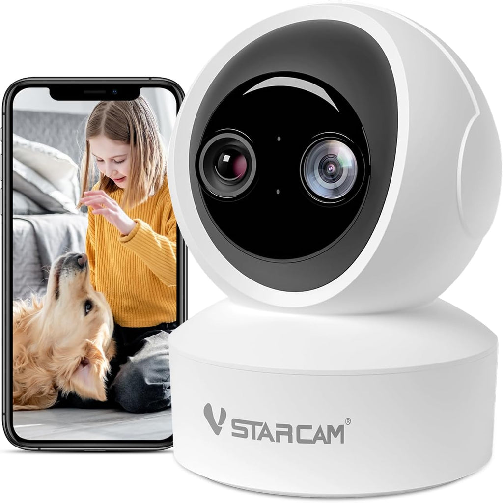 VSTARCAM Indoor Security Camera, 2K HD 360° PTZ Dog Pet Camera